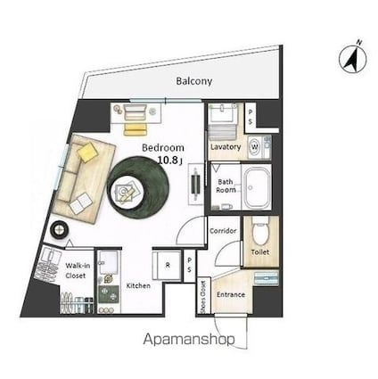 ルミエールラン[1R/32.22m2]の間取図