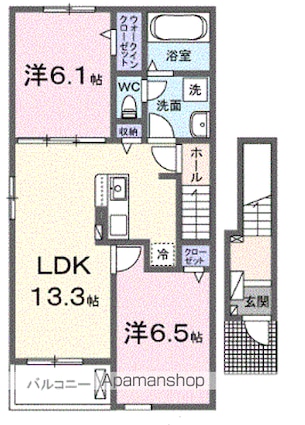 アーバンコート　西青山　北棟[2LDK/59.55m2]の間取図