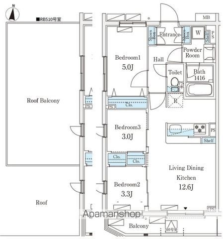 【杉並区堀ノ内のマンションの間取り】