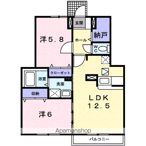 【羽島郡岐南町徳田のアパートの間取り】