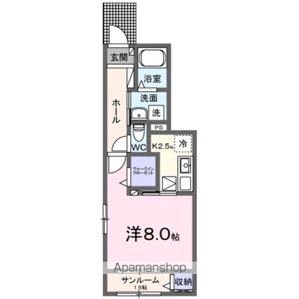 ロカリブレス千歳烏山[1K/33.2m2]の間取図