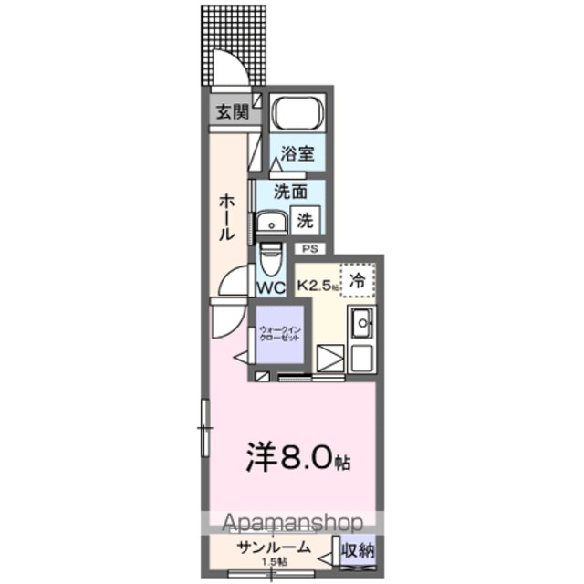 ロカリブレス千歳烏山[1K/33.2m2]の間取図