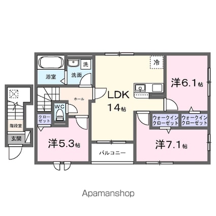 ブルーム[3LDK/73.36m2]の間取図