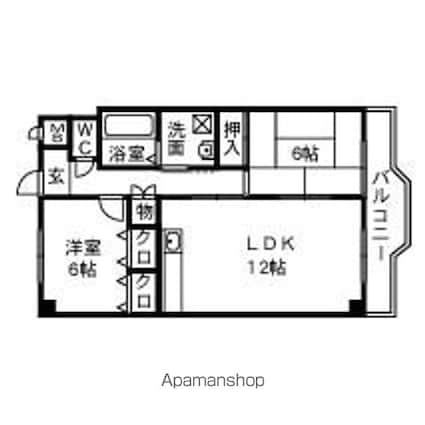 ロイヤルヒル守山[2LDK/58.5m2]の間取図