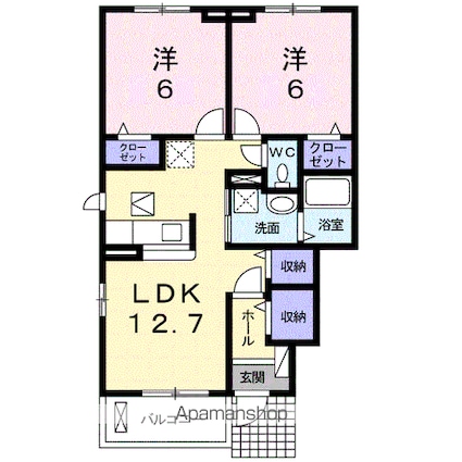 熊本県八代市竹原町[2LDK/56.47m2]の間取図