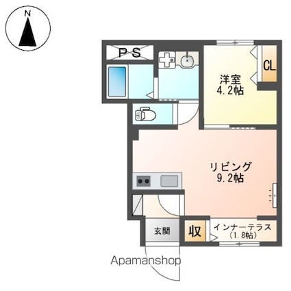 サンコーポ[1LDK/38.32m2]の間取図