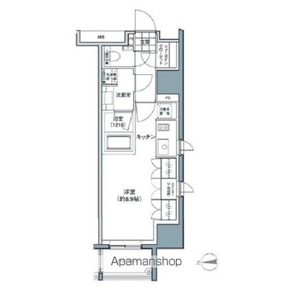 パークハビオ東中野[1R/29.71m2]の間取図