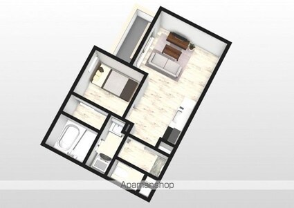 岡山県岡山市北区庭瀬[1LDK/30.62m2]の内装1