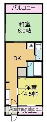 レジデンス三幸台[2DK/38m2]の間取図