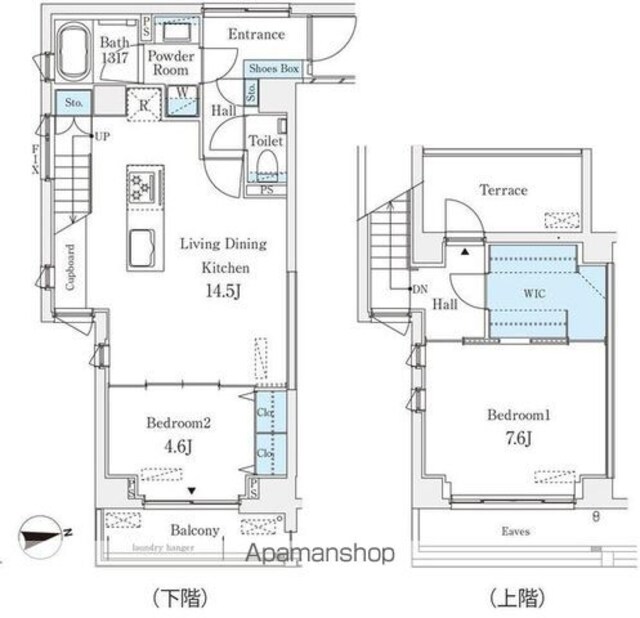Ｔｈｅ　Ｖｅｒｌｕｘ　Ｔａｋａｎａｗａ[2LDK/70.73m2]の間取図