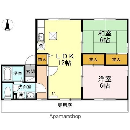 ノール・シャトー　Ｂ棟[2LDK/54.76m2]の間取図