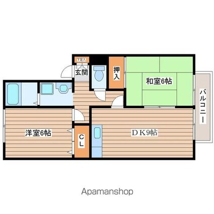 宮城県仙台市泉区みずほ台[2LDK/50.08m2]の間取図