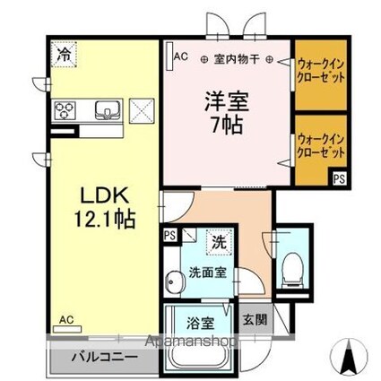 東京都杉並区井草５丁目[1LDK/50.77m2]の間取図