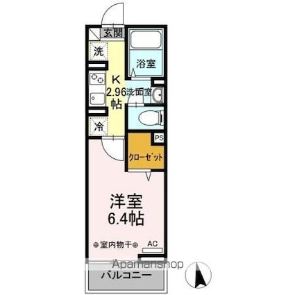 リビングヴィレッジ新柴又[1K/22.52m2]の間取図