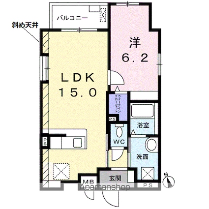 ドミール中野南台[1LDK/48.25m2]の間取図