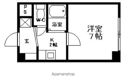 グランディール松尾[1K/26.52m2]の間取図