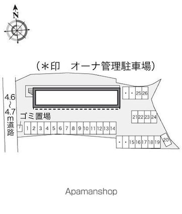 レオパレス双葉[1K/23.18m2]の配置図