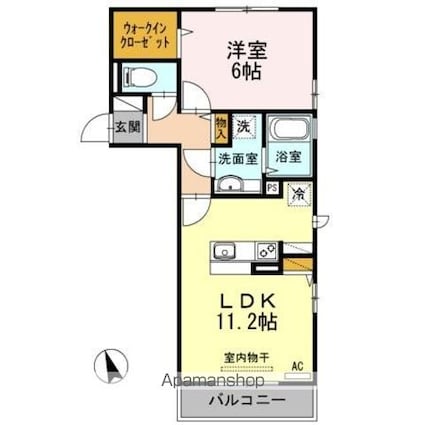 広島県広島市東区戸坂数甲２丁目[1LDK/43.44m2]の間取図