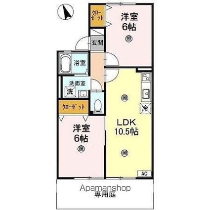アーク比叡[2LDK/48.68m2]の間取図
