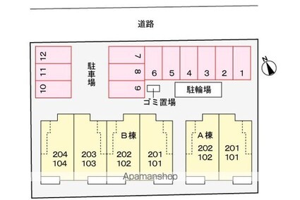 ドゥース　レシ　Ｂ[1K/31.79m2]の配置図