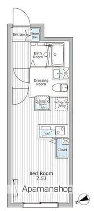 レジデンス市谷仲之町[1R/25.19m2]の間取図