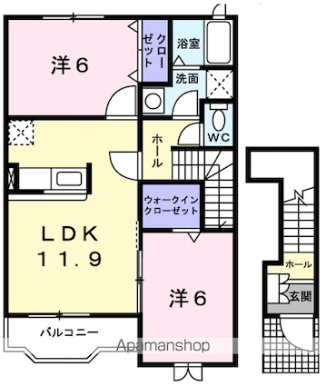 アルカンシエル[2LDK/58.8m2]の間取図