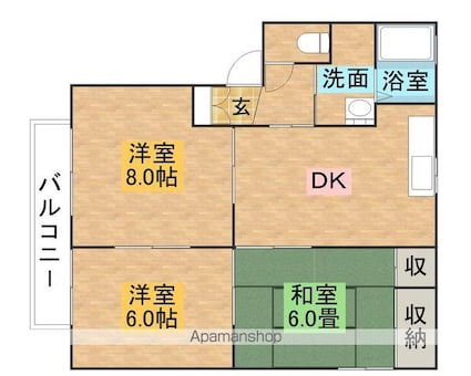 アレックスＩＳＯＨ[3DK/54.07m2]の間取図