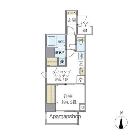 シティフォレスト森下[1DK/29.12m2]の間取図