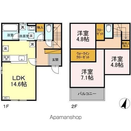 大野町２丁目戸建貸家[3LDK/87.03m2]の間取図