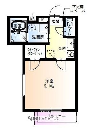 和歌山県和歌山市新中通５丁目[1K/29.5m2]の間取図
