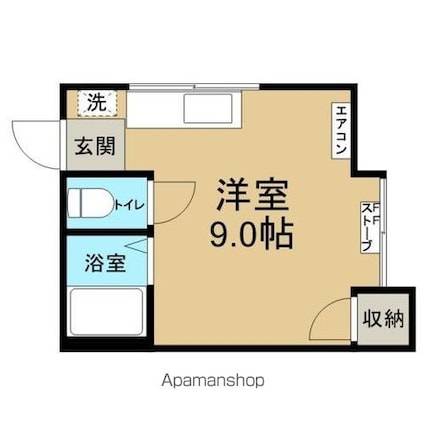 シーシャインⅢ[1R/22.31m2]の間取図