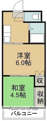 コーポラス中倉[2K/27.72m2]の間取図