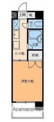 サンシャイン緑町Ⅱ[1K/19.8m2]の間取図