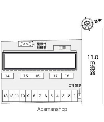 レオパレス２６番館[1K/21.81m2]の配置図