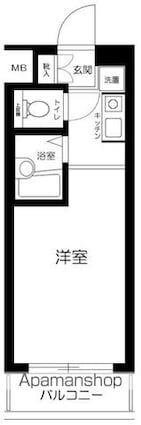 東京都世田谷区池尻４丁目[1K/18.63m2]の間取図
