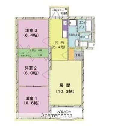 ブライムセントラル[3LDK/70.14m2]の間取図