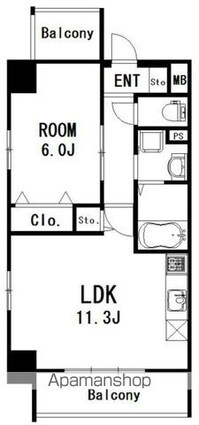 ファミーユ桜上水[1LDK/40.72m2]の間取図