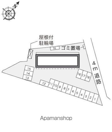 レオパレスＦＵＪＩＳＡＫＩ[1K/23.18m2]の配置図