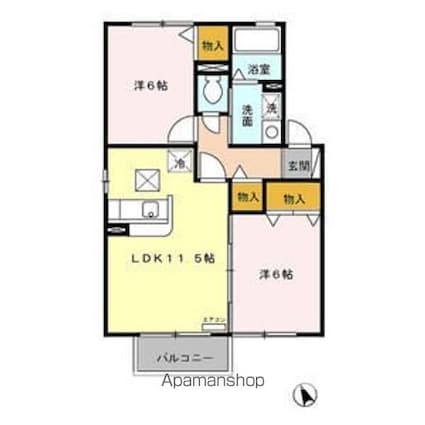 ロイヤルガーデン沢村　ＤＥＦ[2LDK/53.76m2]の間取図