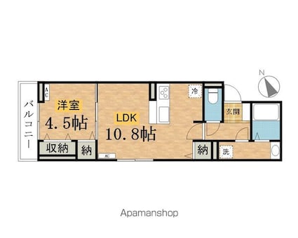 Ｄフラット大和田[1LDK/39.51m2]の間取図