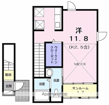 東京都立川市柏町３丁目[1K/36.69m2]の間取図