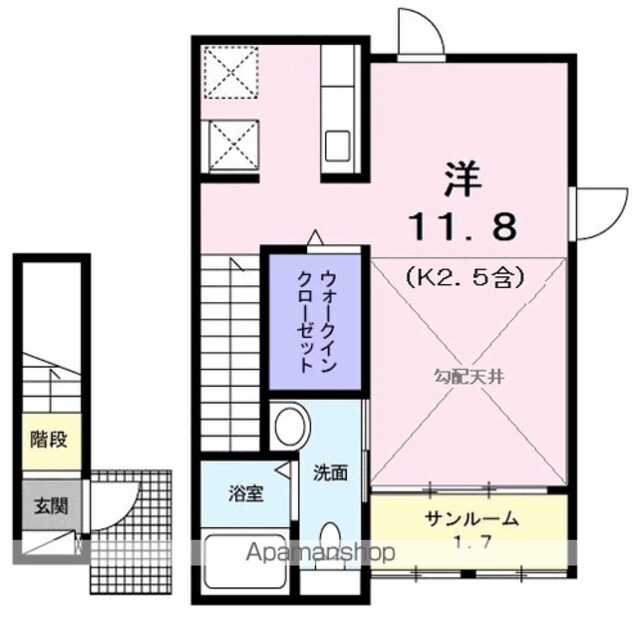 東京都立川市柏町３丁目[1K/36.69m2]の間取図
