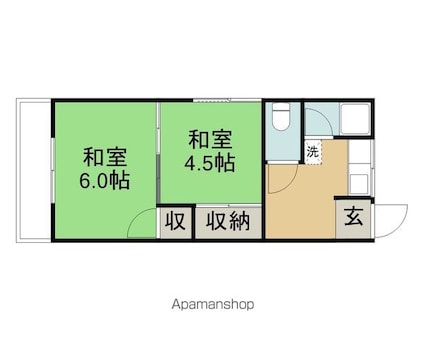 よしだハイツ[2K/34m2]の間取図