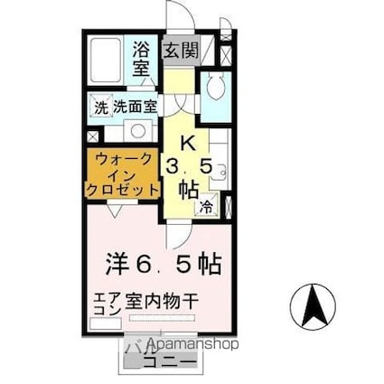 ピノ　コラ[1K/26.93m2]の間取図