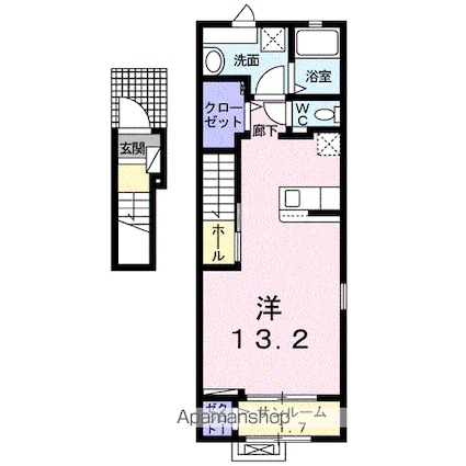フローラ　Ｂ[1R/40.74m2]の間取図