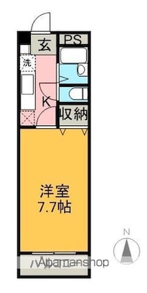 ハイツ杏里[1K/24m2]の間取図