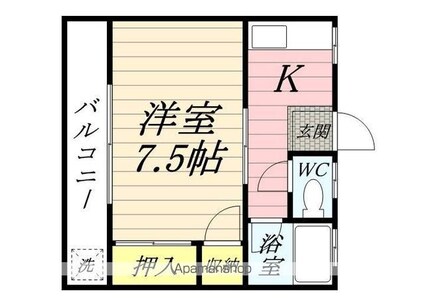 星野キャステル[1K/23m2]の間取図