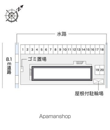 レオパレスメゾン伊東Ｃ[1K/20.28m2]の配置図