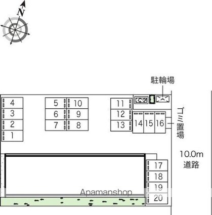 レオネクストロイヤル神栖[1K/23.61m2]の配置図