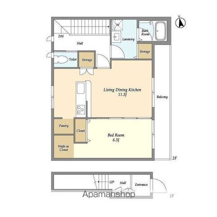 Ｇｒａｎｄ　Ｓｔａｍｍ[1LDK/60.8m2]の間取図